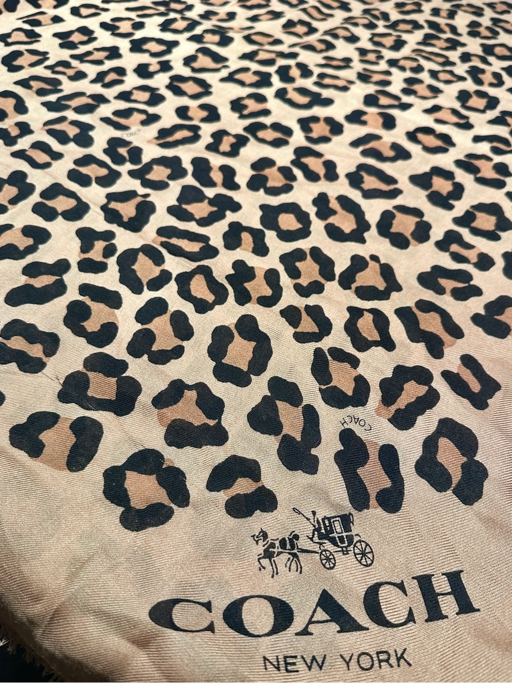 Coach Ocelot Print Wrap Scarf - 50” x 70” - Picture 2 of 8